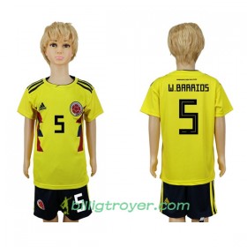 Billige Fotballdrakter Colombia W.Barrios 5 Barn VM 2018 Hjemmedraktsett